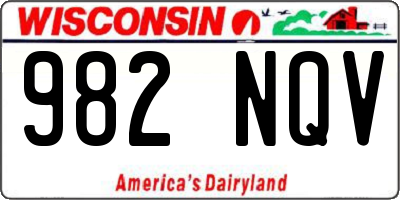 WI license plate 982NQV