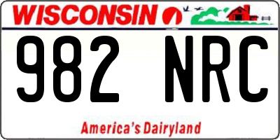 WI license plate 982NRC