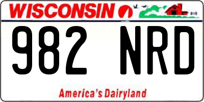 WI license plate 982NRD