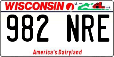 WI license plate 982NRE