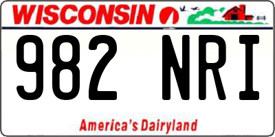 WI license plate 982NRI