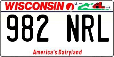 WI license plate 982NRL