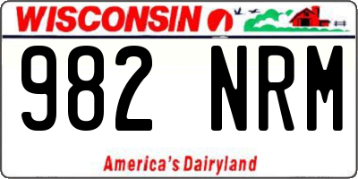 WI license plate 982NRM