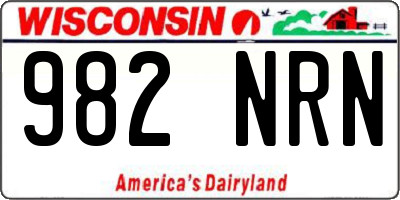 WI license plate 982NRN