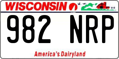 WI license plate 982NRP