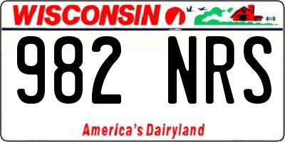 WI license plate 982NRS