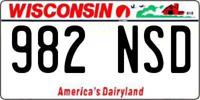 WI license plate 982NSD