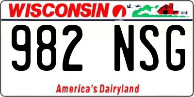 WI license plate 982NSG