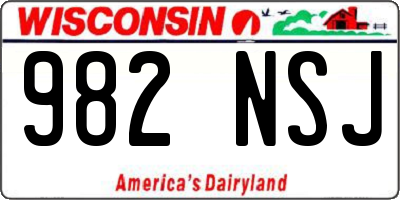 WI license plate 982NSJ