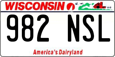 WI license plate 982NSL