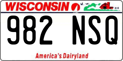 WI license plate 982NSQ