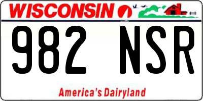 WI license plate 982NSR