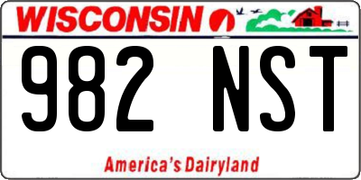 WI license plate 982NST
