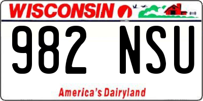 WI license plate 982NSU