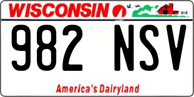 WI license plate 982NSV