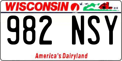 WI license plate 982NSY