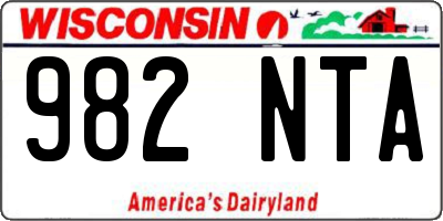 WI license plate 982NTA
