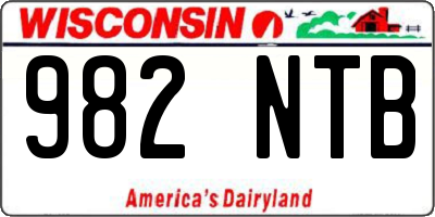 WI license plate 982NTB