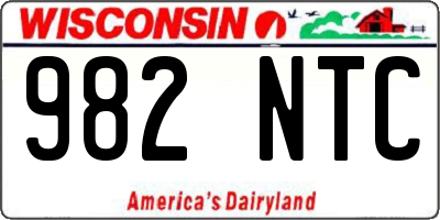 WI license plate 982NTC