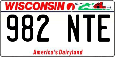 WI license plate 982NTE