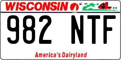 WI license plate 982NTF