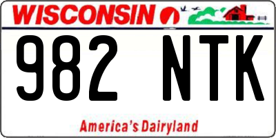 WI license plate 982NTK