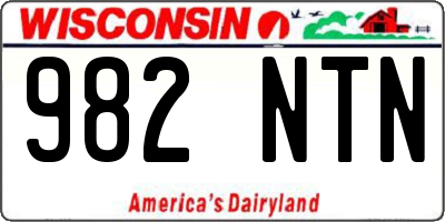 WI license plate 982NTN