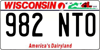 WI license plate 982NTO