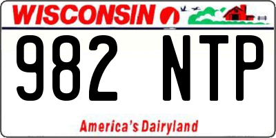 WI license plate 982NTP