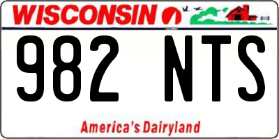 WI license plate 982NTS