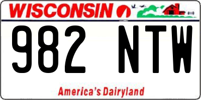 WI license plate 982NTW