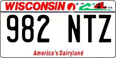 WI license plate 982NTZ