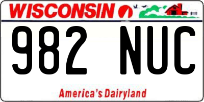 WI license plate 982NUC