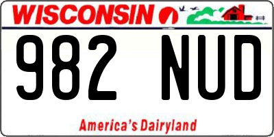 WI license plate 982NUD