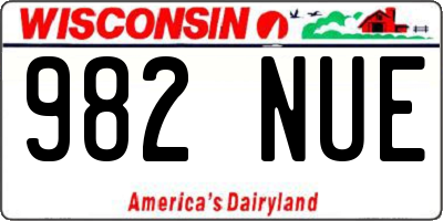 WI license plate 982NUE