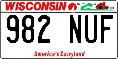 WI license plate 982NUF