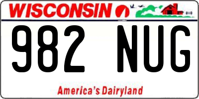 WI license plate 982NUG