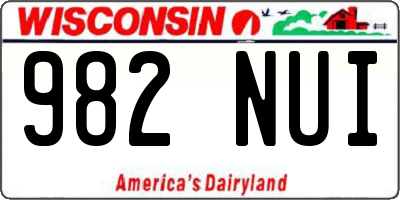 WI license plate 982NUI