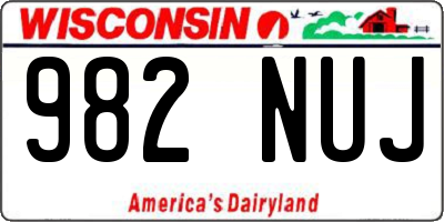 WI license plate 982NUJ