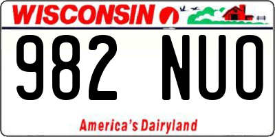 WI license plate 982NUO