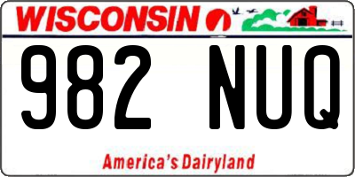 WI license plate 982NUQ