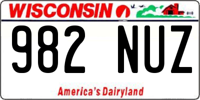 WI license plate 982NUZ