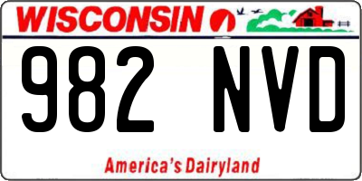 WI license plate 982NVD