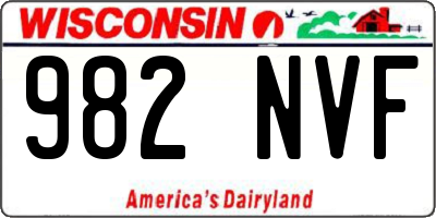 WI license plate 982NVF