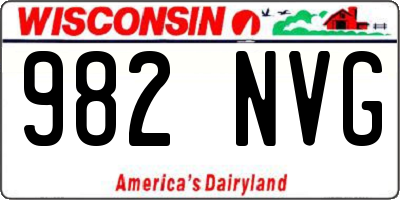 WI license plate 982NVG