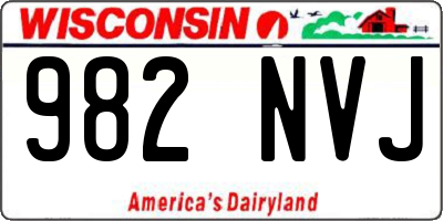 WI license plate 982NVJ