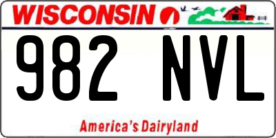 WI license plate 982NVL