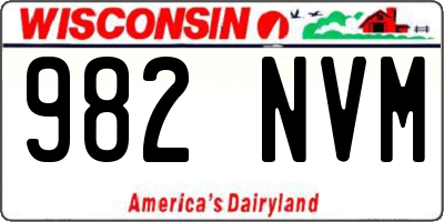 WI license plate 982NVM