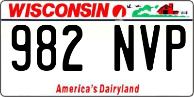 WI license plate 982NVP