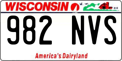 WI license plate 982NVS